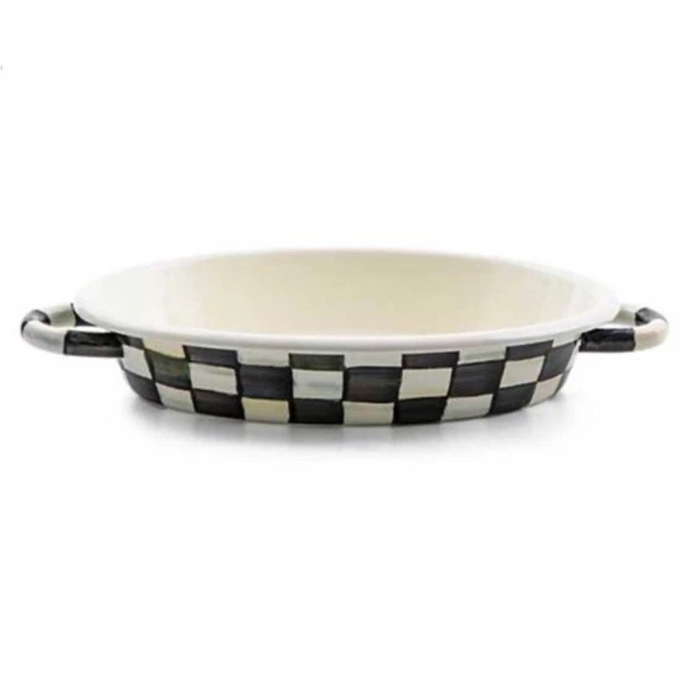 MacKenzie-Childs Courtly Check Small
Oval Gratin Dish. EUC!